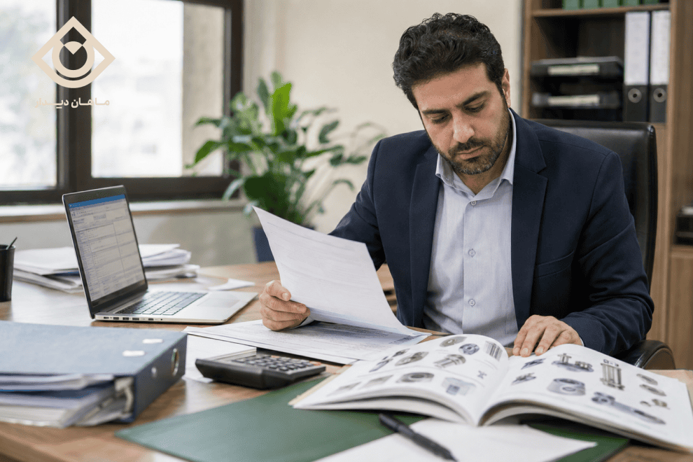 بررسی مدارک و پیش‌فاکتور برای ثبت سفارش کالا
